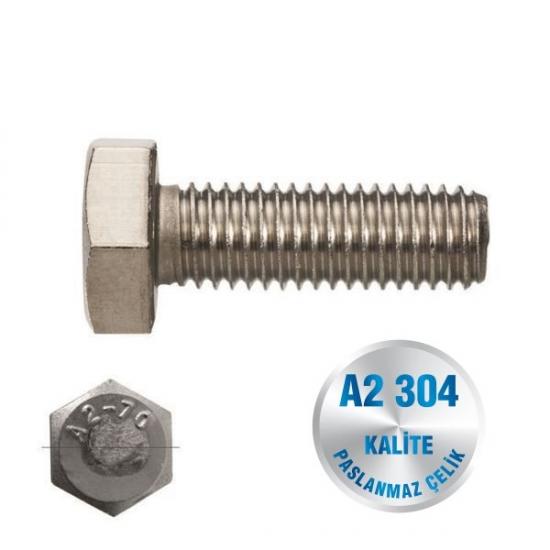 İNOX M30 CİVATA TAM DİŞ A2-304 KALİTE DIN 933