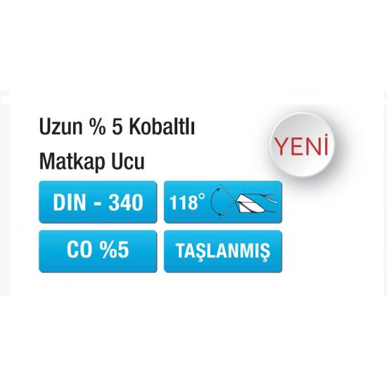 SİLİNDİRİK SAPLI MATKAP UCU SİYAH BEYAZ HSS DIN - 338