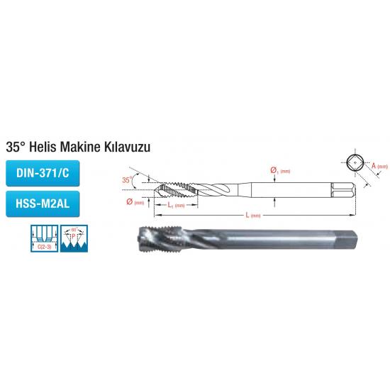 35° HELİS MAKİNE KILAVUZU DIN-371/C  HSS-M2AL