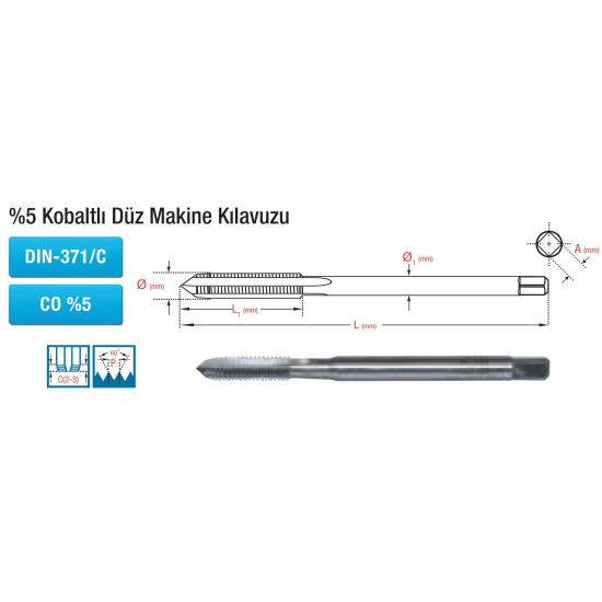 5 KOBALTLI DÜZ MAKİNE KILAVUZU DIN-371/C  CO 5