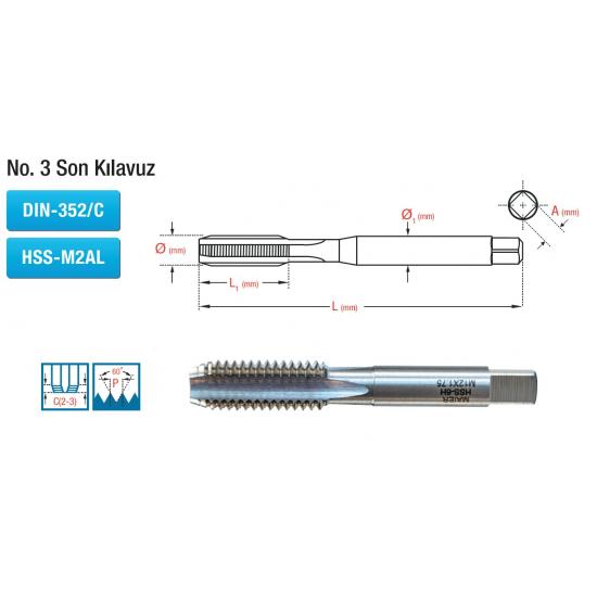 SOL DÜZ MAKİNE KILAVUZU DIN-371/C HSS-M2AL